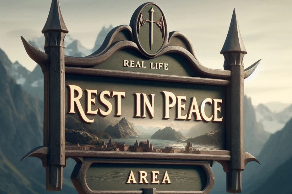 Rest in peace area sign.